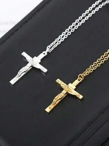 Men's Personalized Fashion Jesus Portrait Cross Pendant Necklace 1 Piece
