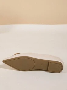 Đúng mốt Đế mềm Linh hoạt Của phụ nữ Giày phẳng - Màu be - Xem 7