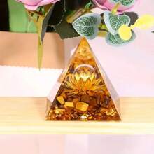 1入組透明水晶虎眼蓮花象徵orgone金字塔,具有積極能量和指引-虎眼蓮花象徵orgone金字塔 - 1pc - 查看 2