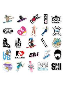 50 件滑雪行李運動貼紙,防水行李箱筆記型電腦裝飾貼紙 - 彩色 - 查看 6