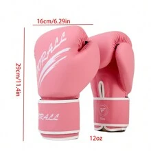 1 Pair 2pcs Women Adult Professional Weight Pink Boxin G Gloves, Training & Competition Dedicated Boxing Gloves, Custom-Made PU Material, Professional Padding - Pink - View 6