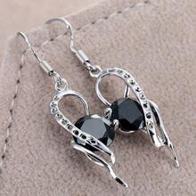 Fashionable Unique Design Black Earrings - Black - View 1