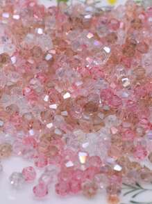 Random200pcs 4mm Mix Color Bicone Glass Loose Beads For Jewelry Making Necklace Accessories - Multicolor - View 2