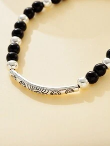 1入流行極簡風格金屬裝飾,個性化手串適用於男女日常佩戴或作為節日、派對和假日服飾配飾送禮物