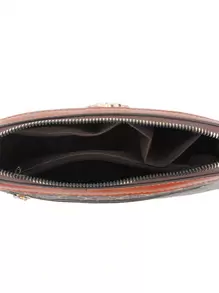 Vintage Retro 1 mảnh trang trí hoa tương phản, phong cách retro, túi đeo chéo thời trang, thích hợp cho phụ nữ sử dụng khi đi du lịch hàng ngày - màu nâu - Xem 6