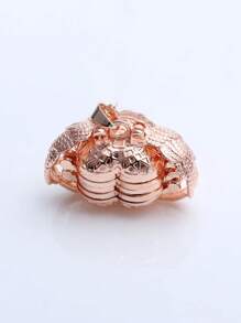 1Pc Vintage Folding Photo Frame Keychain Couple Memorial Jewelry Hollow Wings Openable Multi-Layer Photo Box Memories Pendant Collarbone Chain Necklace Ornaments, Home Room Decoration, Holiday Accessories, Birthday Party Supplies Gifts, Mother's Day Gifts(Rose Gold) - Pink - View 5