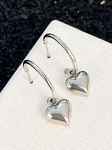 1對情侶心型耳環,適用於女性的婚禮,求婚,週年慶,派對配飾,情人節禮物