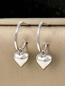 1對情侶心型耳環,適用於女性的婚禮,求婚,週年慶,派對配飾,情人節禮物