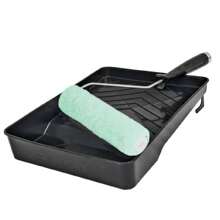 Kit de rodillo para pintar, 9" (maneral, charola y felpa) - Plateado - Ver 1