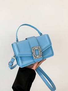 Mới Nhỏ bé Túi Vuông , Đúng mốt Túi đeo chéo , Túi đeo vai , Đập nhẹ Túi Vuông , Thích hợp Đối với Đi làm Đến Làm việc , Cặp đôi , Ngày đêm Bạn , Mua sắm , Son môi Cái túi , Ví tiền xu - Màu xanh lam - Xem 6