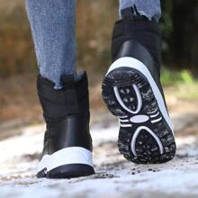 女性雪地靴,女性高幫運動濃烈香調鞋,戶外滑雪靴子,小腿中部短靴,加厚濃烈香調冬天靴子 - 黑色 - 查看 6