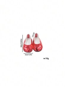 1對18英寸美國娃娃鞋,時尚的黃色漆皮低跟娃娃鞋(不含娃娃) - 黃色 - 查看 5