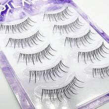 Natural Long Fiber Small Flame Eyelashes - Black - View 1