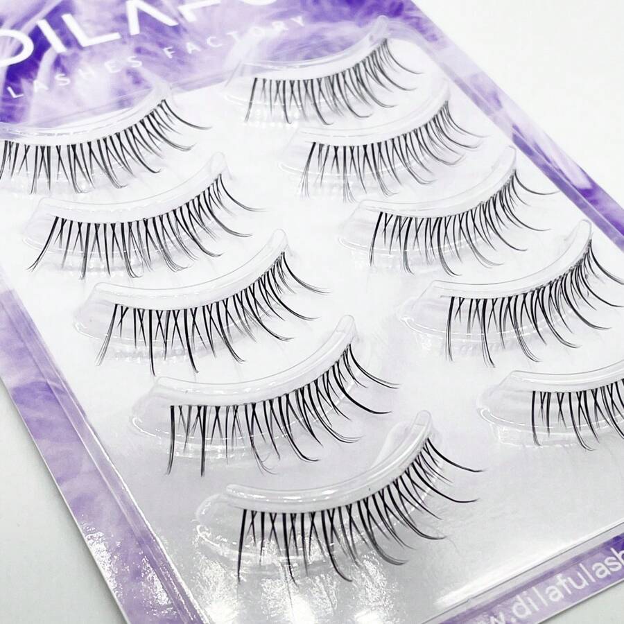Natural Long Fiber Small Flame Eyelashes - Black - View 1
