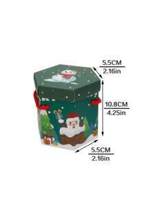 2pcs Christmas Gift Box With Apple & Candy On Christmas Eve, Food Storage Packaging - Multicolor - View 5