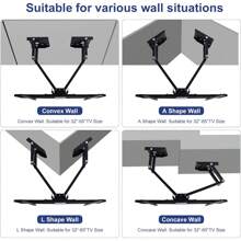 Support Mural TV 32-65 Pouces -Fixation Murale TV Peut Contenir Jusqu'à 35KG, Accroche Television Mural Orientable,Incline et Étend, Support Vesa pour TV Plat,VESA 600x400mm