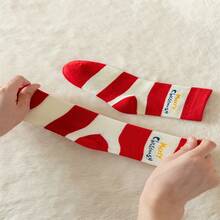 4對男孩、女孩、嬰幼兒、兒童、聖誕老人禮物熊鹿毛巾加厚保暖襪,嬰幼兒時尚襪