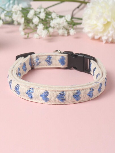 1 Piece Of Heart Patterned Jacquard Thin Soft Pet Collar Suitable For Small Cats And Dogs To Use At Home And Outdoors (Not Suitable For Cat And Dog Accessories For Large Dogs)