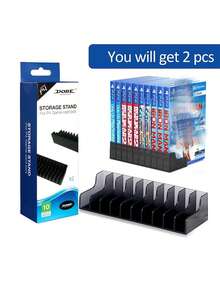 Soporte De Almacenamiento De 2 Piezas Para Disco De Juego De Ps4 - Negro - Ver 6