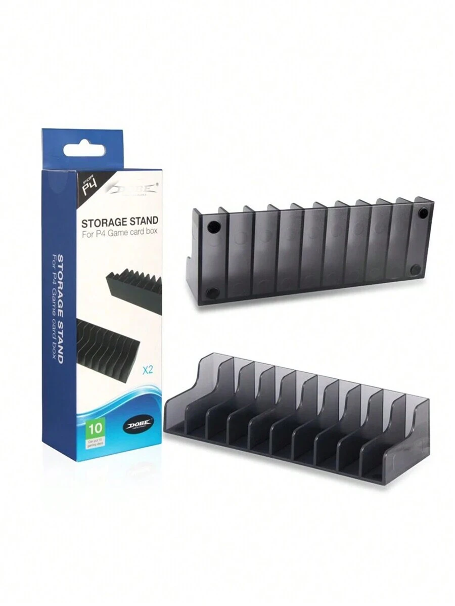 Soporte De Almacenamiento De 2 Piezas Para Disco De Juego De Ps4 - Negro - Ver 1