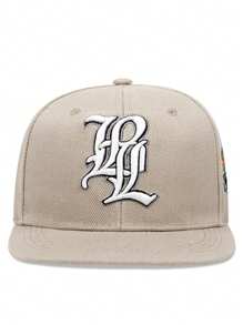 1pc Gothic Style Baseball Cap With Letter Embroidery For Men Street - Khaki - View 3