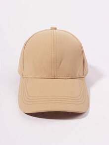 1 Pieza Gorra De Béisbol Casual Ajustable De Color Sólido, Unisex - Caqui - Ver 2