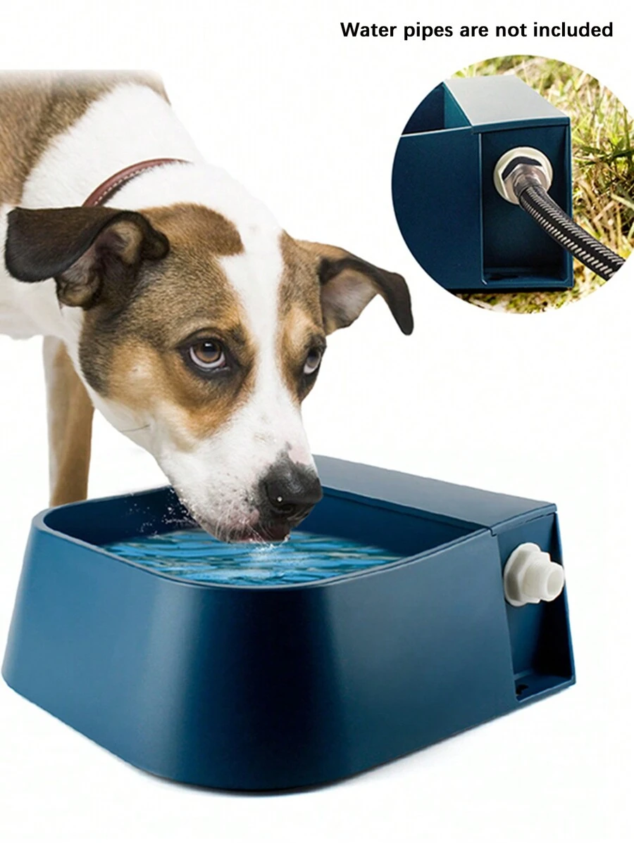 帶浮動閥的自動寵物飲水器，適用於狗和貓 - 藍色 - 查看 1