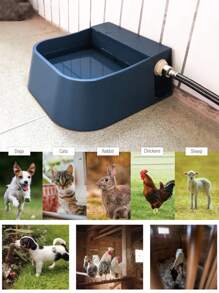 帶浮動閥的自動寵物飲水器，適用於狗和貓 - 藍色 - 查看 5