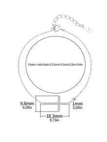 1 Miếng Cá nhân hóa Dát Vượt qua Hình dạng 925 sterling bạc Vòng tay Đối với phụ nữ , Mặc hàng ngày Phụ kiện Và Qủa tặng - Bạc - Xem 4