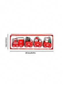 1 件木製聖誕火車裝飾,適用於窗戶和桌面展示,節日禮物 - 紅色 - 查看 2