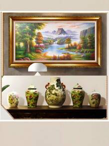 1 幅,海報帆布牆藝術,風景油畫歐式油畫,家居客廳入口水平掛畫,帆布油畫牆壁裝飾無框畫