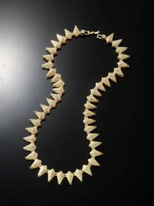 1pc Diamond Encrusted Water Drop Shaped Design Chain Necklace For Men's Hip Hop Style Everyday Wear, Boyfriend Gift - Yellow Gold - View 9