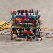 8-12pcs/Set Bracelets Bohemian Summer Beach Party Dress Decor Colorful Ankle Bracelets Thin Rope Unisex Handmade Adjustable Elastic Weaving Bracelets Chain Jewelry Festival Friendship Lucky Hand Rope Teacher Gift For Men Women Couple Teen - Multicolor - View 14