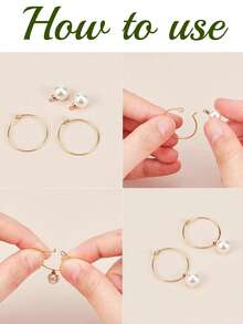 40pcs Hoa tai hình tròn Bộ , 2 Kích thước Không gây dị ứng Kết cườm Đai sắt , Mở Đai sắt , & Ly rượu Cho bữa tiệc , Hạt tròn Đai sắt Để làm đồ trang sức DIY - Vàng - Xem 8
