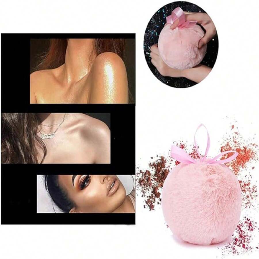 Glitter Puff Highlighter Ball Pompon Glitter For Body Highlighter Pompon Body Glitter - Pink - View 1