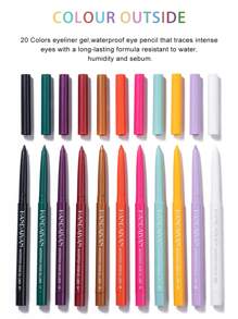 HANDAIYAN 12pcs Quick-Drying, Non-Smudge Matte Colored Fine-Tip Starry Sky Eyeliner Pencil Set, High Pigmentation, Non-Clumping, Beginner-Friendly, Suitable For Daily Commute/Holiday Makeup, Cosmetic Product, Face Painting, Makeup, Suitable For Women, Winter/Spring, Best For Birthday, Valentine's Day Gifts, Carnival Party, Y2K Fancy Fashion - Angel - 查看 3