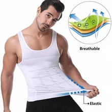 Thể thao nam Máy ép Áo Shapewear Huấn luyện viên vòng eo Áo nịt ngực - Đen và trắng - Xem 4