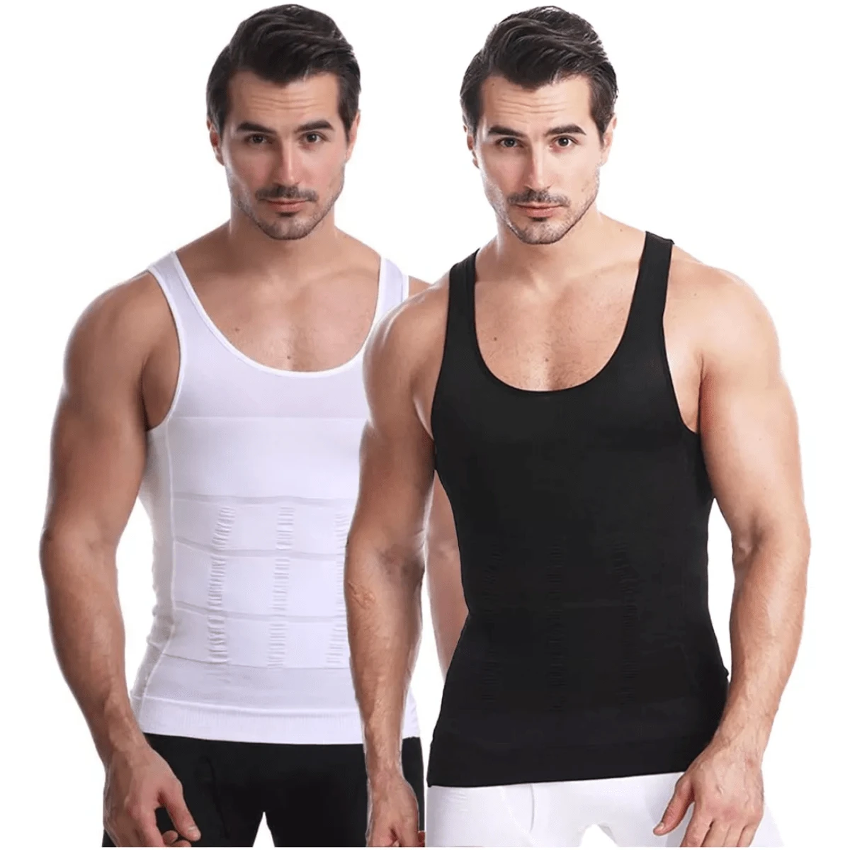 Thể thao nam Máy ép Áo Shapewear Huấn luyện viên vòng eo Áo nịt ngực - Đen và trắng - Xem 1