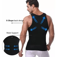 Thể thao nam Máy ép Áo Shapewear Huấn luyện viên vòng eo Áo nịt ngực - Đen và trắng - Xem 3