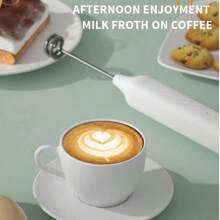 可充電3速電動奶泡器和打蛋器 - 2款可更換的攪拌頭,可製作完美的咖啡泡沫! - 綠色 - 查看 5