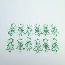 5pcs Green Christmas Tree Shaped Paperclips - Green - View 1