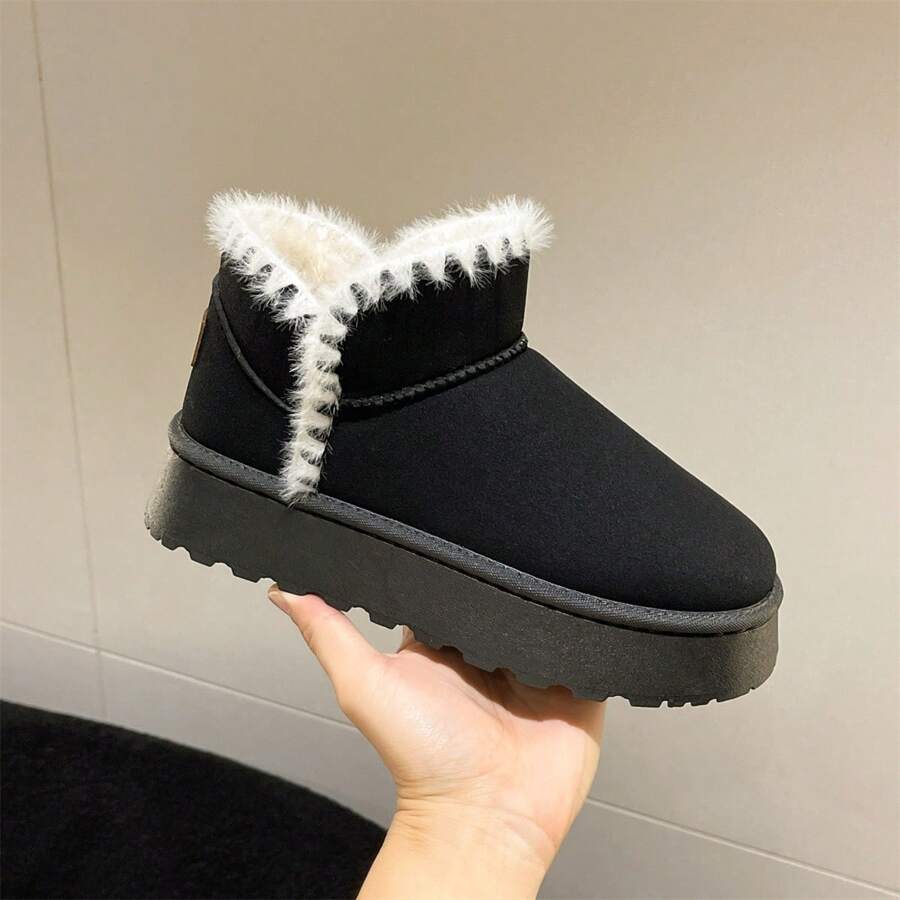 女款冬季加厚毛雪靴 新款女士防滑保暖鞋流行