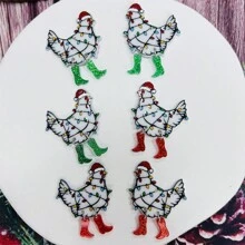 KAIDUODUO 10入組2023年度萬聖節亞克力製造的元素包-聖誕雞,彩色燈,波點鞋diy髮箍,髮夾,耳環,珠寶,個性化時裝,創意,y2k風格裝飾用品,禮品套裝 - 彩色 - 查看 2