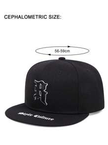1pc R Letter Gothic Style Personalized Streetwear Cap For Men - Black - View 2