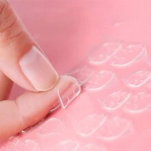 24片鑲鑽美甲套裝,純真少女風格,顯白冰透,附帶果凍膠和搓條各一片 - 彩色 - 查看 6