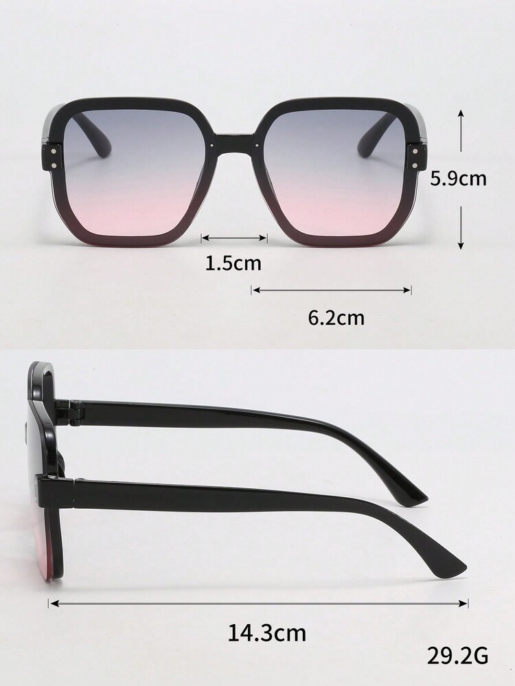 1pc Round Face Eyeglasses Square Frame For Women New Style - Multicolor - View 5
