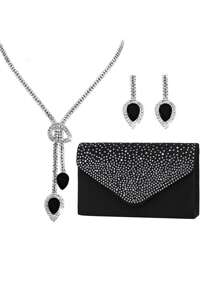 Lightweight, Business Casual Rhinestone Decor Bucket Bag Mini Drawstring Design, Clear Bag Faux Pearl Bag Evening Bag, Dinner Bag Glamorous, Elegant, Exquisite, Quiet Luxury Rhinestone For Party Girl, Woman, Bride Perfect For Party, Dinner/Banquet Christmas Party Dress Valentines