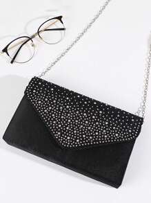 Lightweight, Business Casual Rhinestone Decor Bucket Bag Mini Drawstring Design, Clear Bag Faux Pearl Bag Evening Bag, Dinner Bag Glamorous, Elegant, Exquisite, Quiet Luxury Rhinestone For Party Girl, Woman, Bride Perfect For Party, Dinner/Banquet Christmas Party Dress Valentines