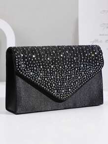 Lightweight, Business Casual Rhinestone Decor Bucket Bag Mini Drawstring Design, Clear Bag Faux Pearl Bag Evening Bag, Dinner Bag Glamorous, Elegant, Exquisite, Quiet Luxury Rhinestone For Party Girl, Woman, Bride Perfect For Party, Dinner/Banquet Christmas Party Dress Valentines