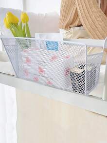 掛籃架收納籃收納整理工具鐵藝收納袋免打孔掛籃 - 白色 - 查看 1